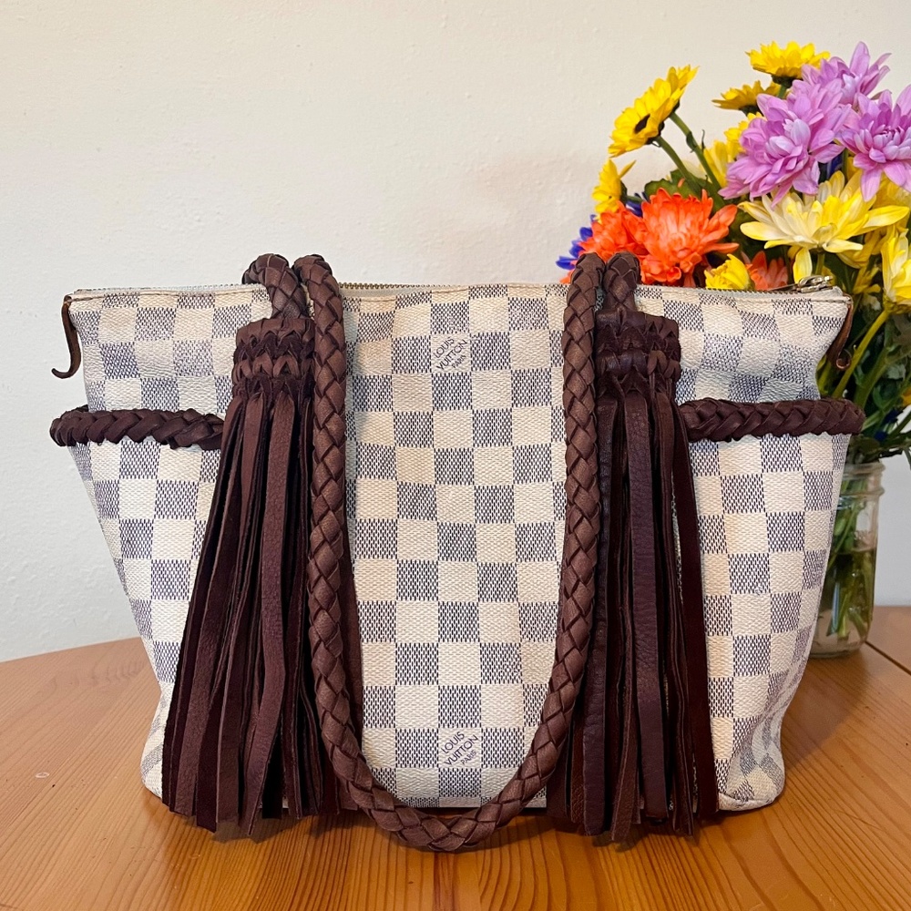 Louis Vuitton Totally PM Damier Azur Revamp with Fringe